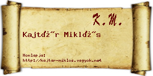Kajtár Miklós névjegykártya