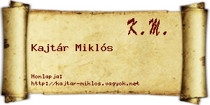 Kajtár Miklós névjegykártya