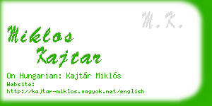 miklos kajtar business card