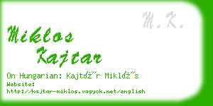 miklos kajtar business card